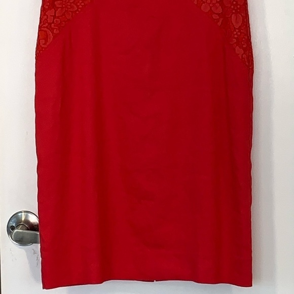 NWOT? Nicole Miller Artelier Lace Trim Sleeveless Linen Dress 6 - Picture 4 of 12